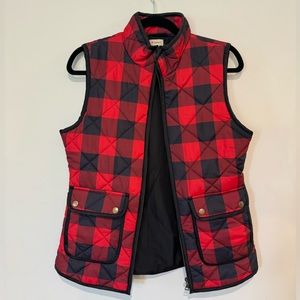 Cremieux | Red & Black Check Puffer Vest | Size Small